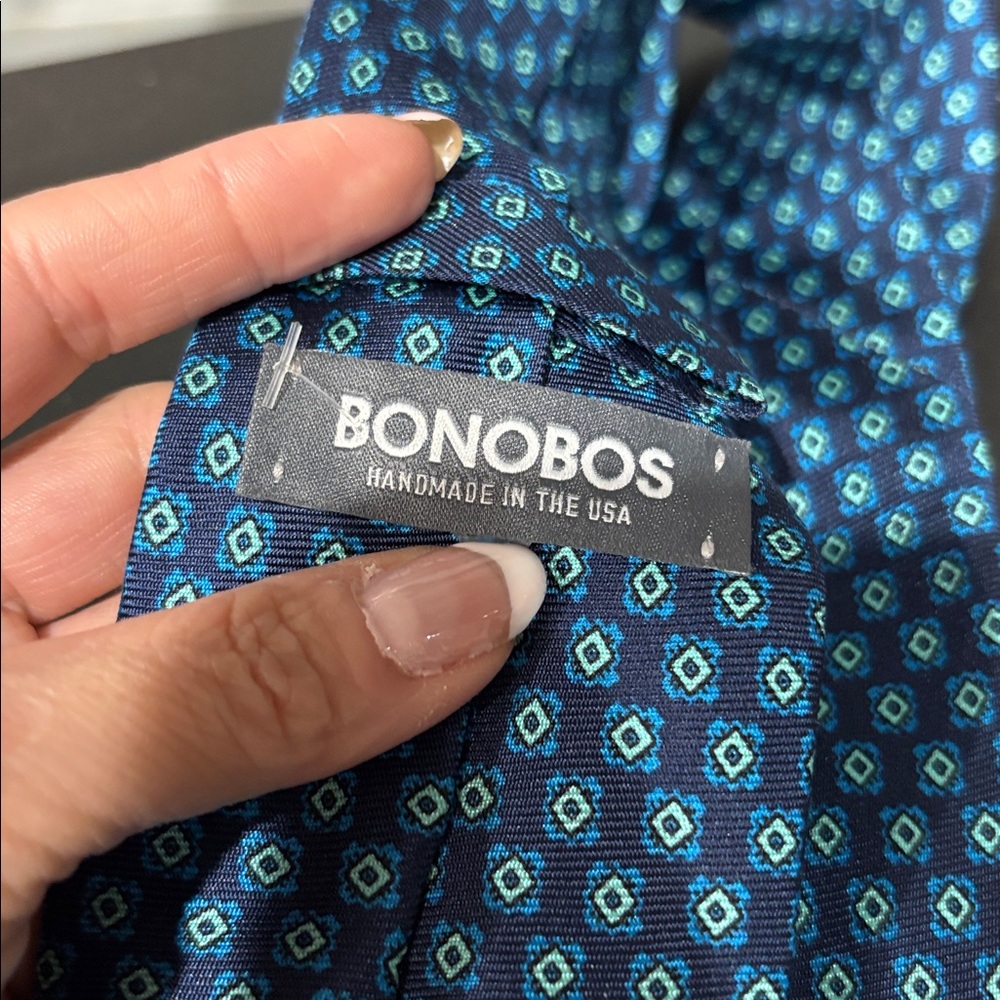 Bonobos Blue Patterned Men's Tie - Picture 5 of 8